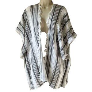 Aerie‎ Striped Lightweight Open Front Kimono Swim Coverup Cape One Size